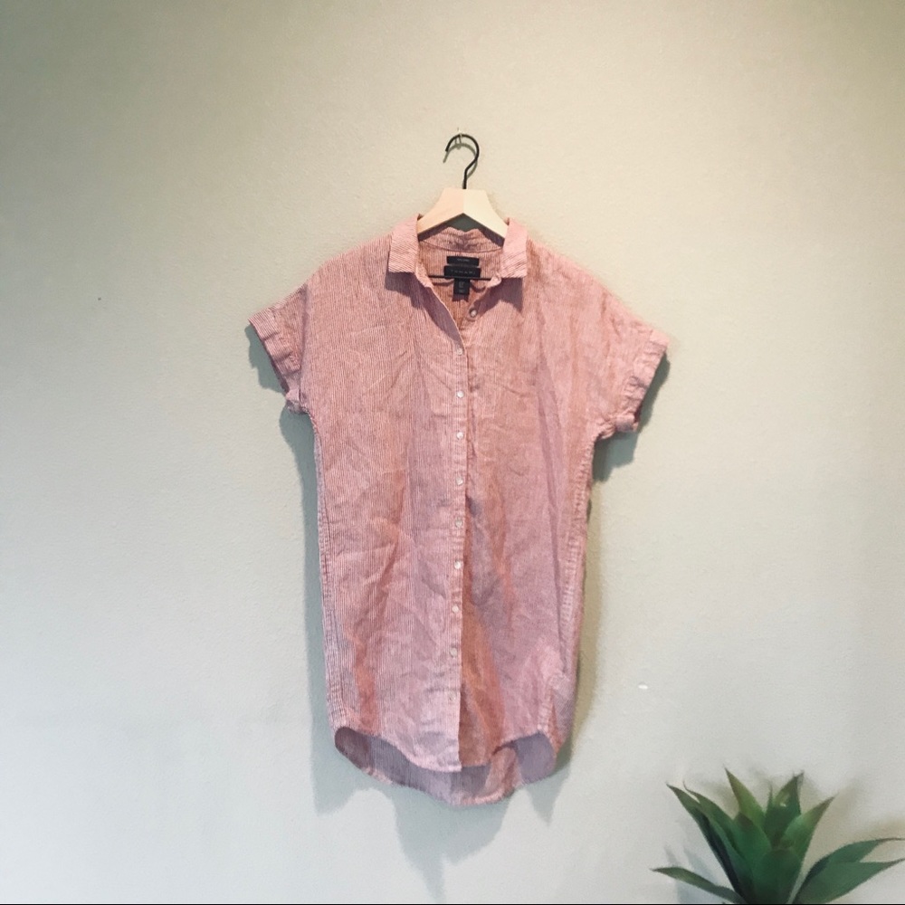 TAHARI Red Collared Shirt